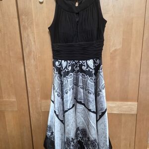 Melrose and Market Blue Embellished Sleeveless Halter Midi Dress